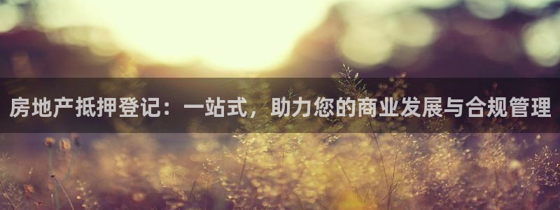 摩登7平台注册账号：房地产抵押登记：一站式，助力您的商业发展