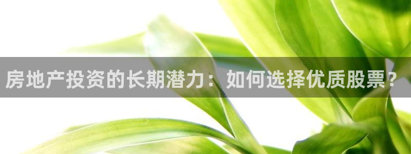 摩登7注册帐号：房地产投资的长期潜力：如何选择优质股票？